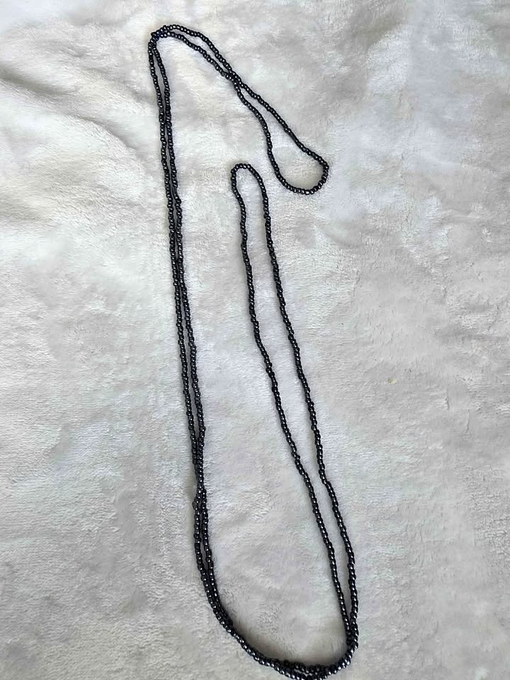 Metallic Blue small bead - super long