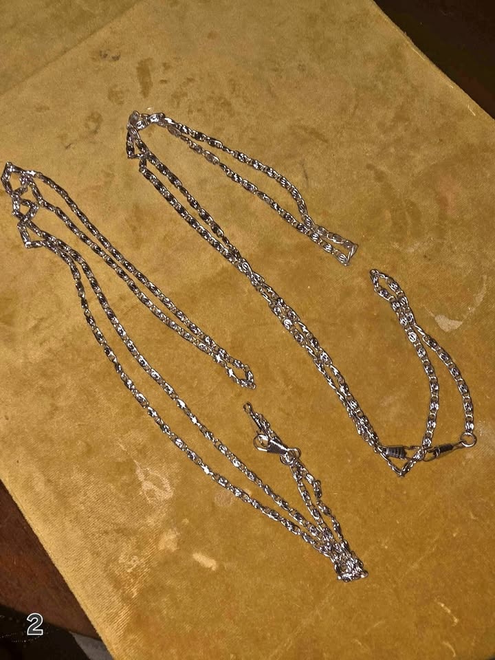 2 Vintage Silver Chains