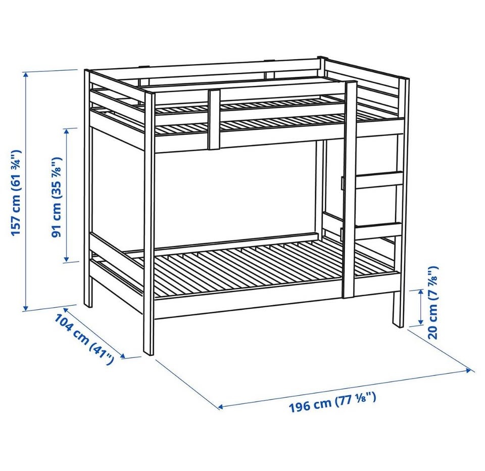 Twin Bunk Bed - Wood Frame - photo 3