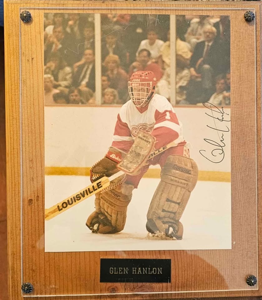 Red Wings Goalies Tim Cheveldae Glen Hanlon 8x10 Autographed - photo 2