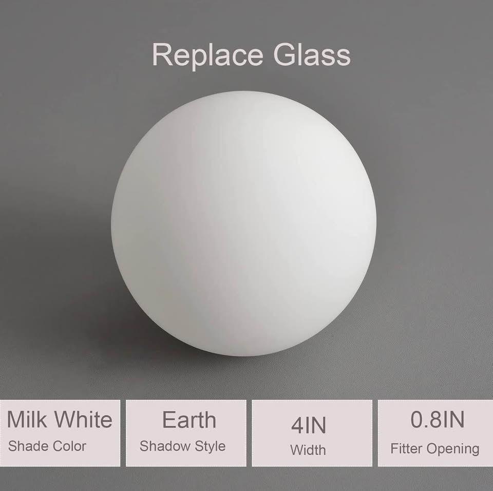 Brand New 4" Milky White Glass Replacement Lampshade - photo 2