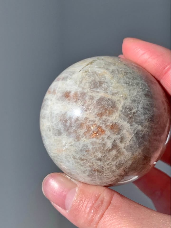 Peach Moonstone & Sunstone Sphere