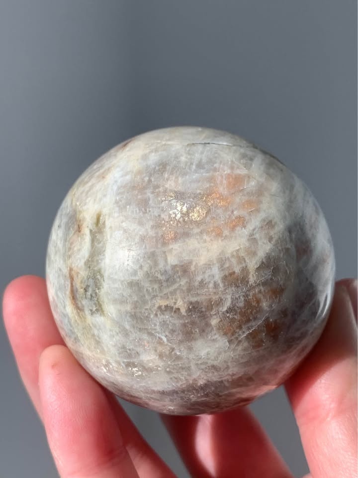 Peach Moonstone & Sunstone Sphere - photo 2