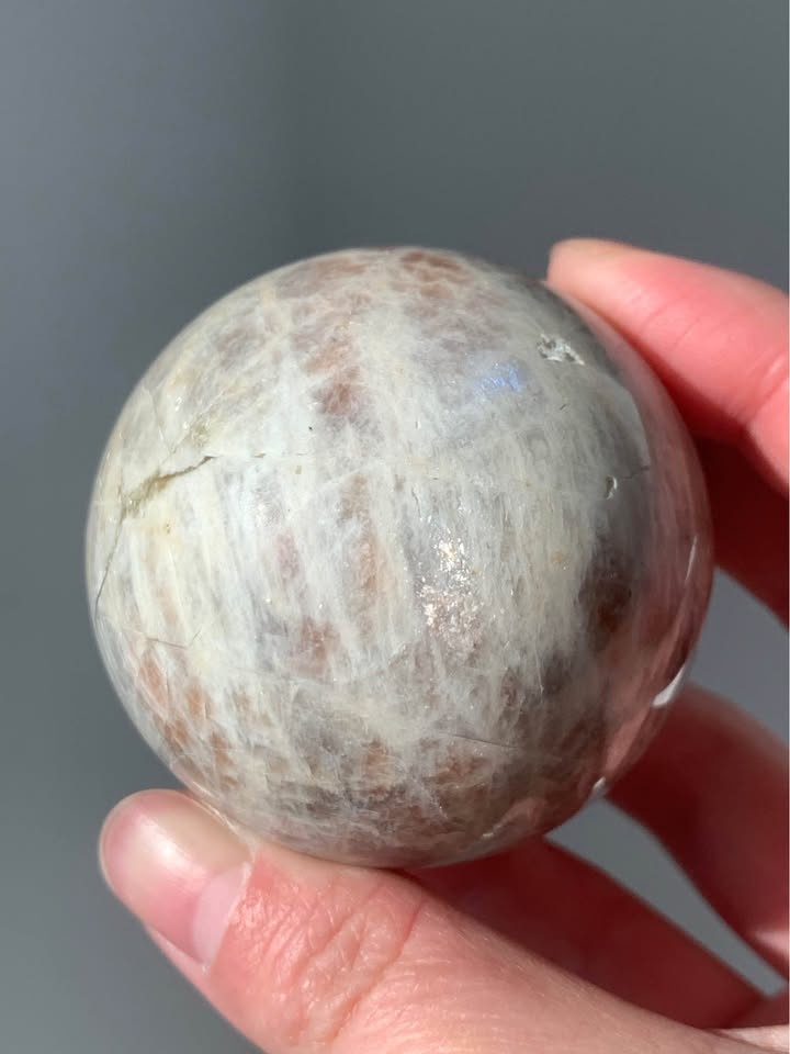 Peach Moonstone & Sunstone Sphere - photo 3