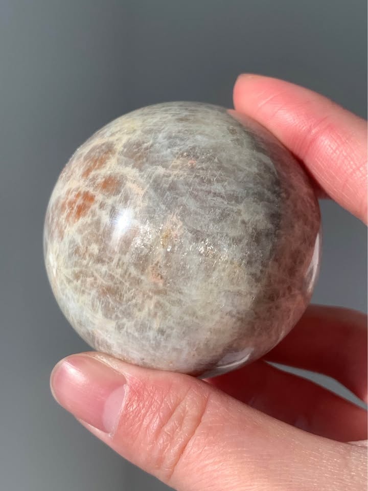 Peach Moonstone & Sunstone Sphere - photo 4