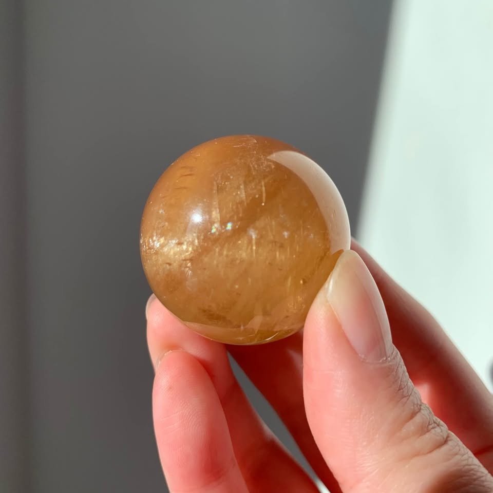 Small Honey Calcite Sphere - photo 3