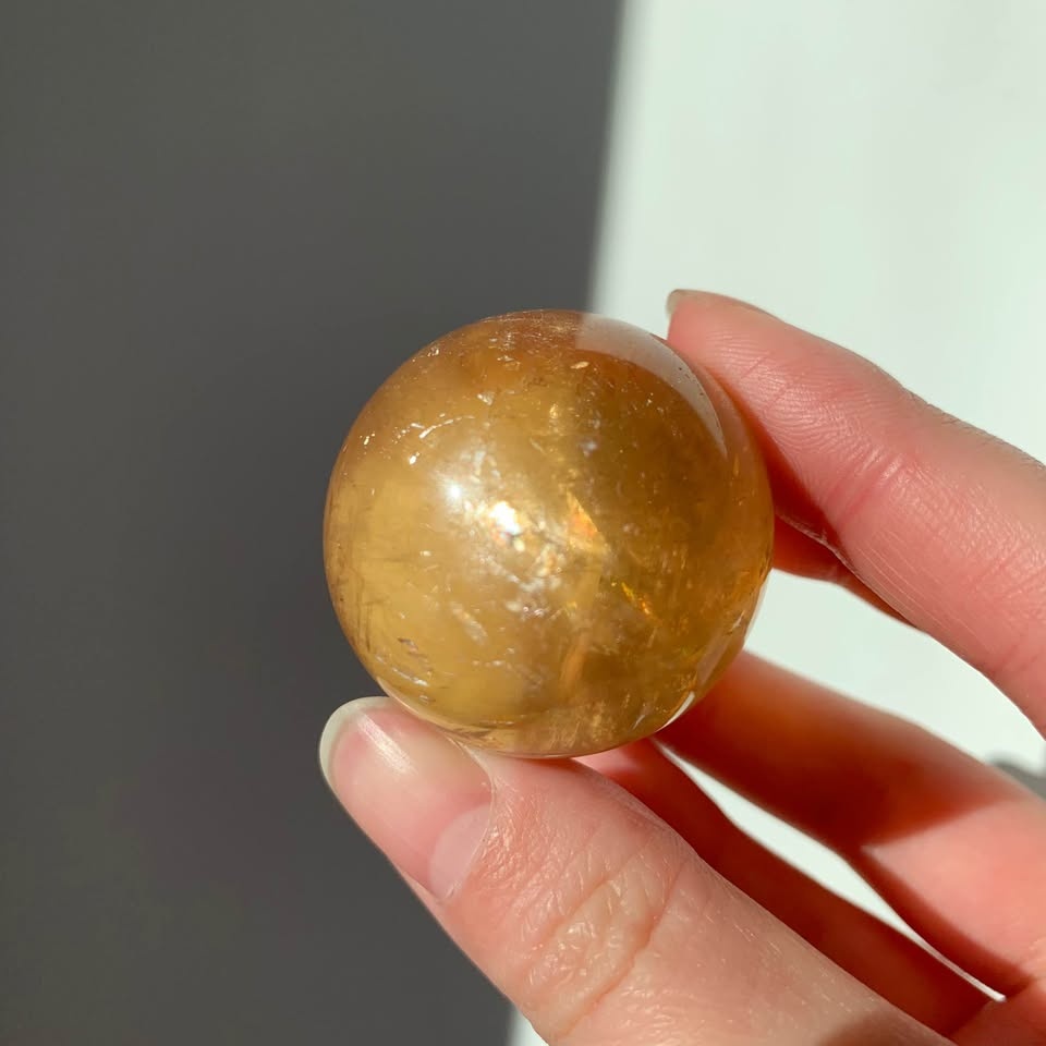 Small Honey Calcite Sphere - photo 4
