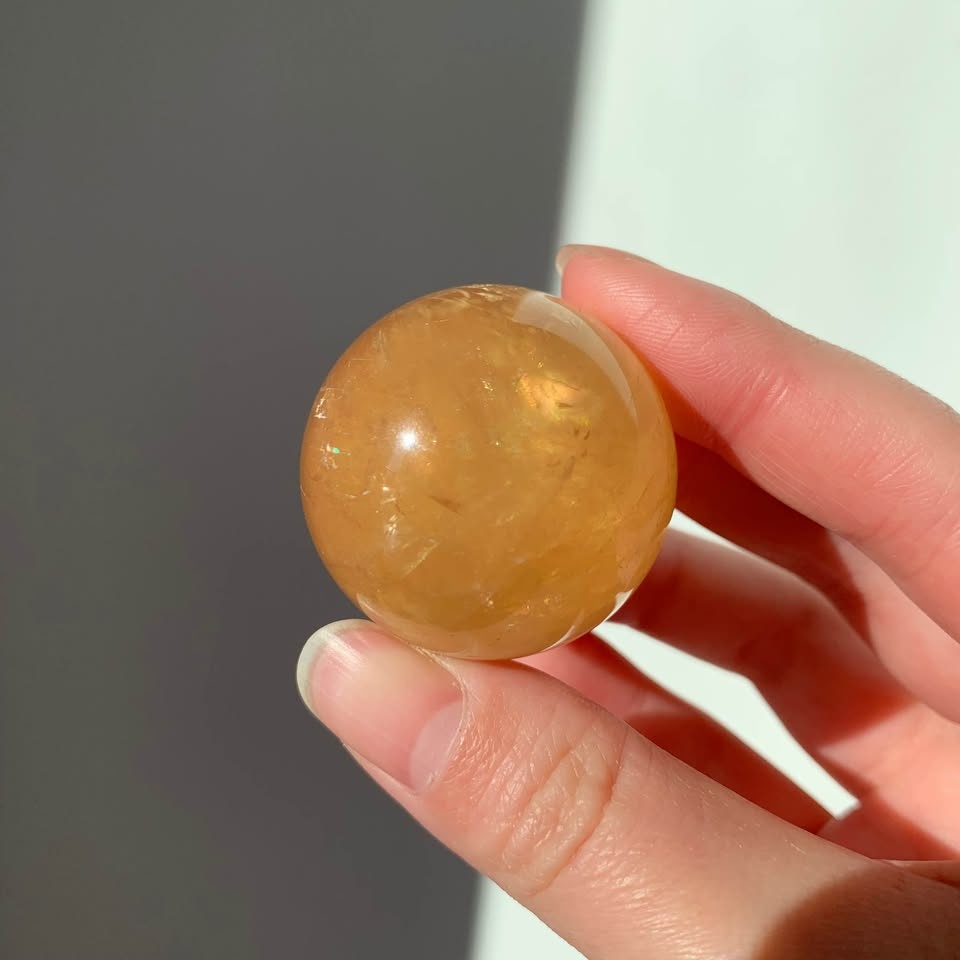 Small Honey Calcite Sphere - photo 5