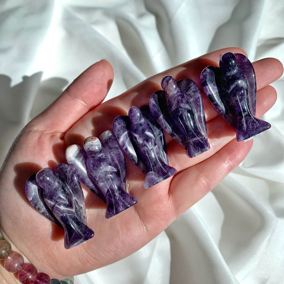Chevron Amethyst Angel - Small Size