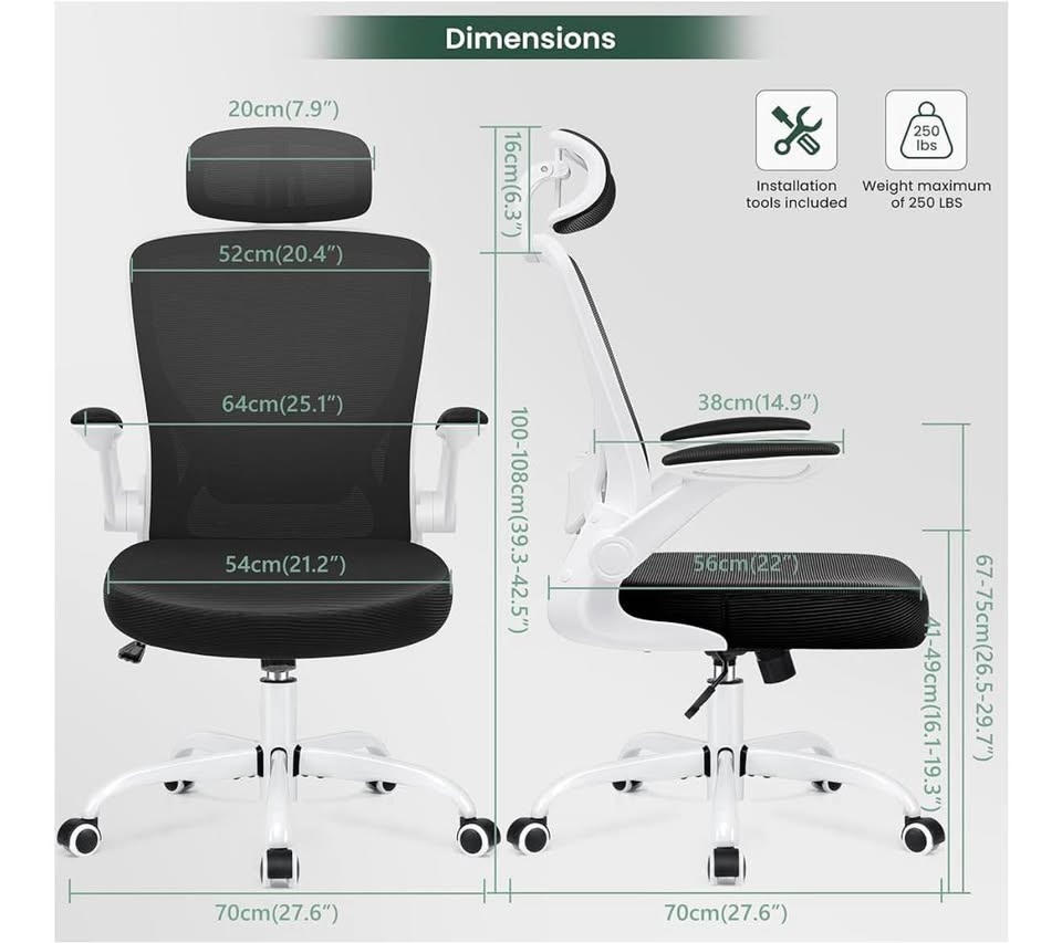 Ergonomic Office Chair (White) - photo 4
