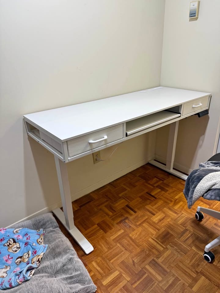 Standing Desk with Drawers & Keyboard Tray – 55” Height Adjustab