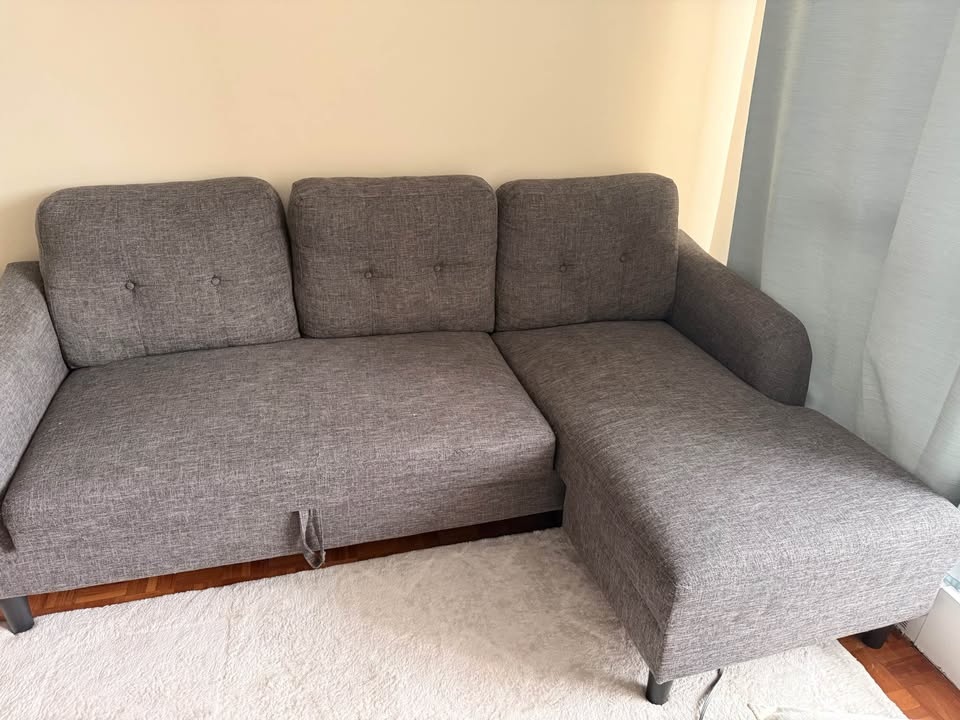 Gray Sectional Sofa Bed (get blanket and cushions for free!) - photo 2