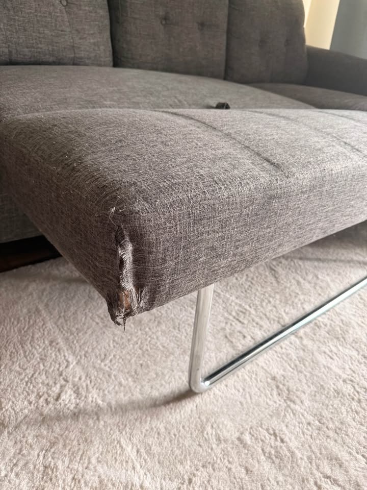 Gray Sectional Sofa Bed (get blanket and cushions for free!) - photo 3