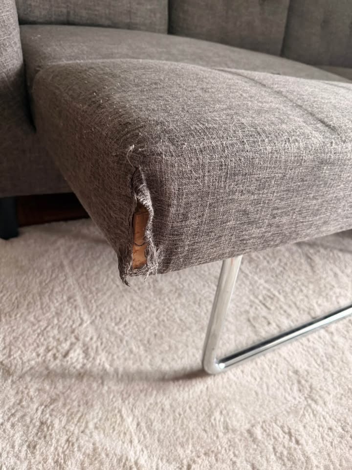 Gray Sectional Sofa Bed (get blanket and cushions for free!) - photo 4