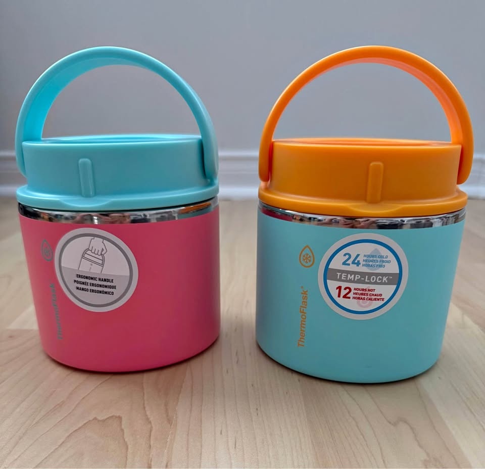 ThermoFlask 20 oz Insulated Food Jar 2-Pack (Sugar Coral/Maui Bl