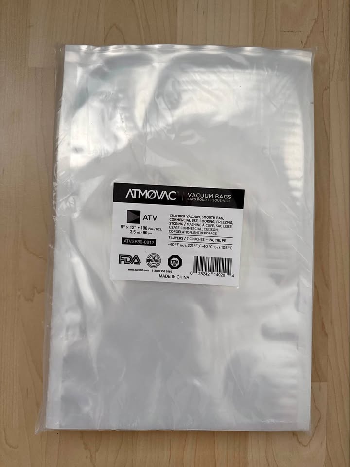 100pk Atmovac Vacuum Sealer Bags (8" x 12") - Brand New