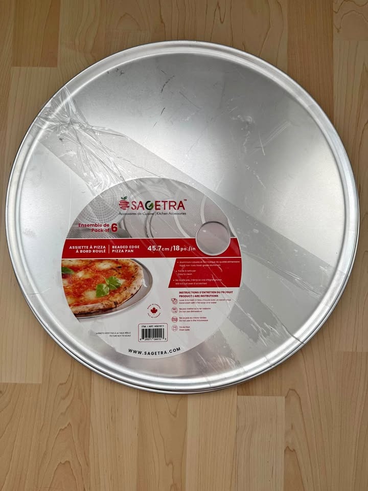Sagetra 18" Pizza Pan 6-Pack – Brand New