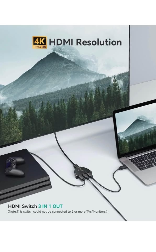 HDMI Switch 4k@30Hz, GANA Gold-plated 3 Port - photo 3