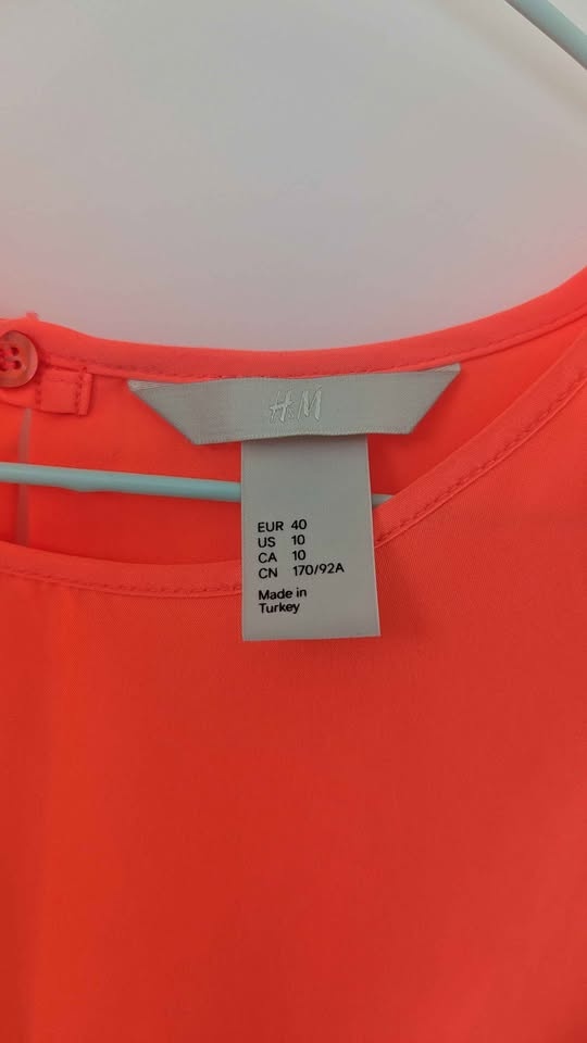 H&M Vibrant Neon Coral Sleeveless Blouse - photo 2