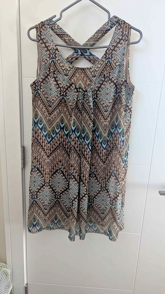Geometric Print Sleeveless Dress
