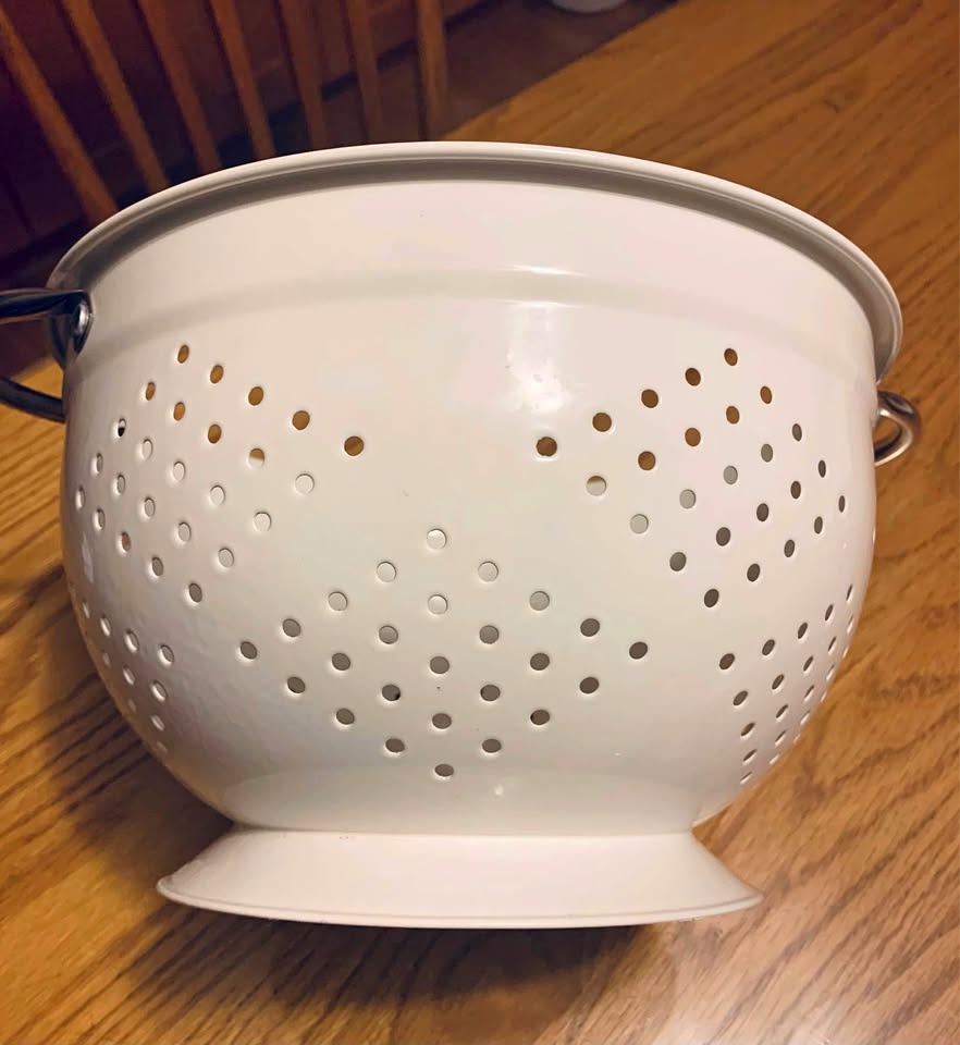 Enamel White Colander