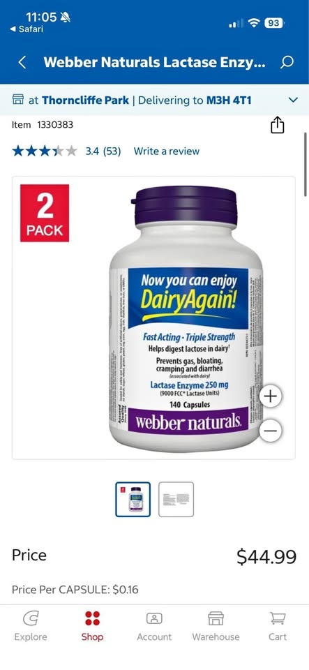 Webber’s Natural Lactase Enzyme