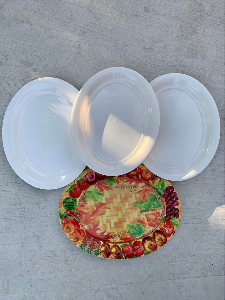 Oval Plastic/Melamine Serving Platters - All 4 for $5.00