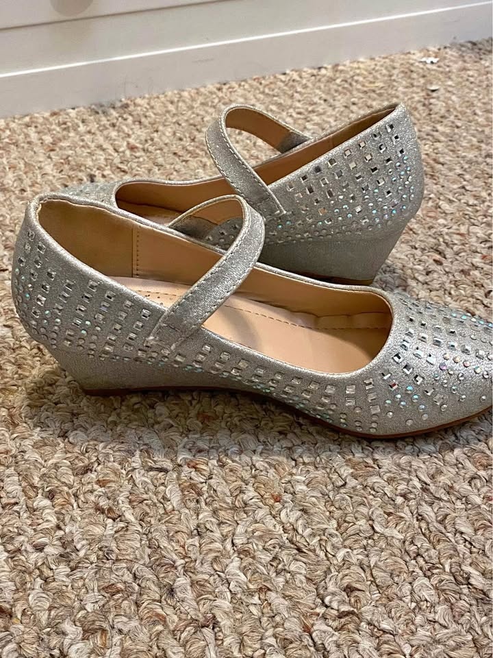 Kids Girls Blue Heels Sparkle