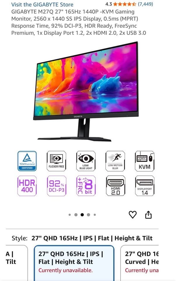 Gigabyte M27Q 27” 170Hz 1440p Gaming Monitor - photo 3