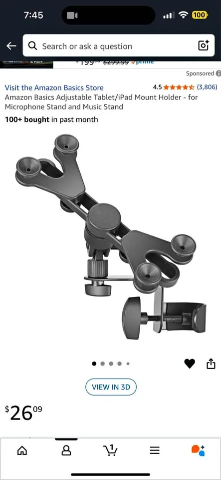 Adjustable Tablet/iPad Mic Stand Holder thumbnail