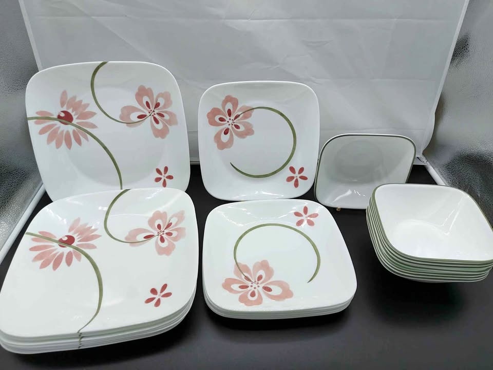 Corelle Pretty Pink Dinnerware Set of 24