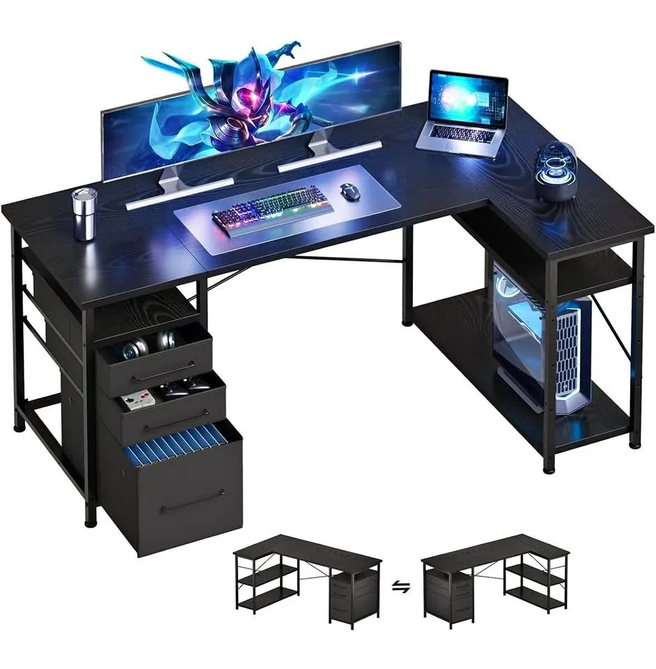 Brand New - 55" Computer Desk with Drawers thumbnail