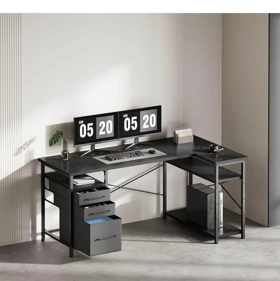 Brand New - 55" Computer Desk with Drawers image indicator(2)