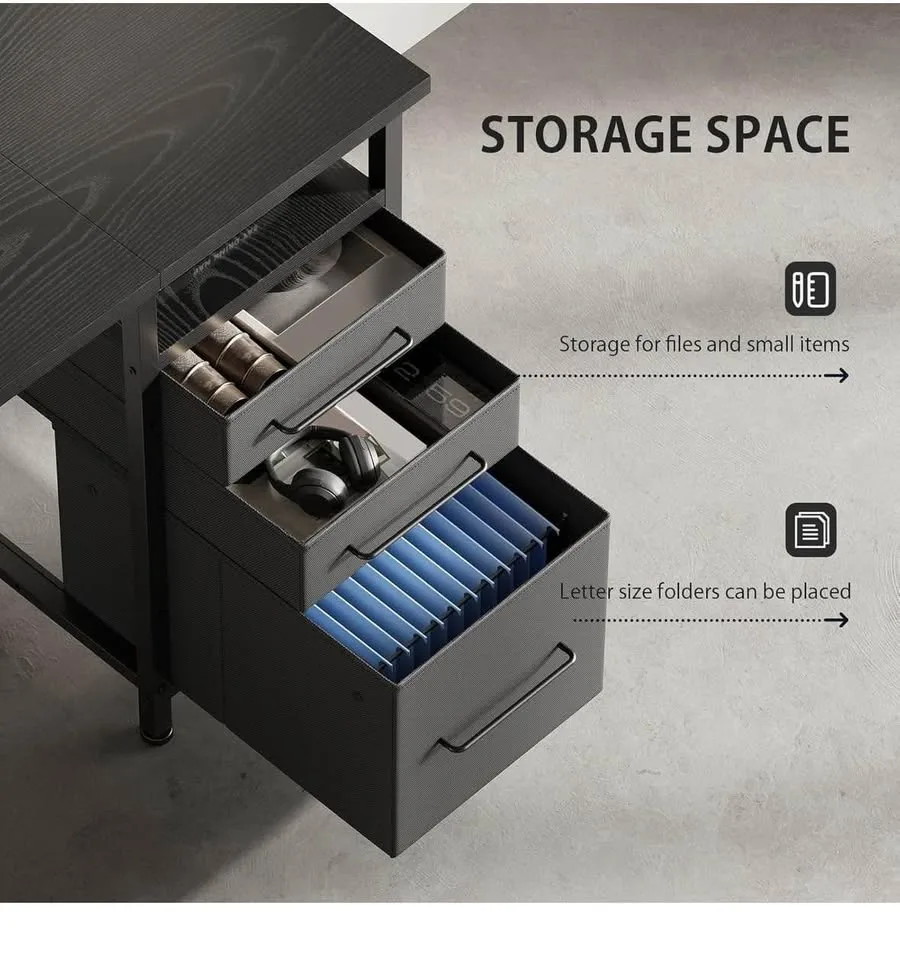 Brand New - 55" Computer Desk with Drawers image indicator(4)