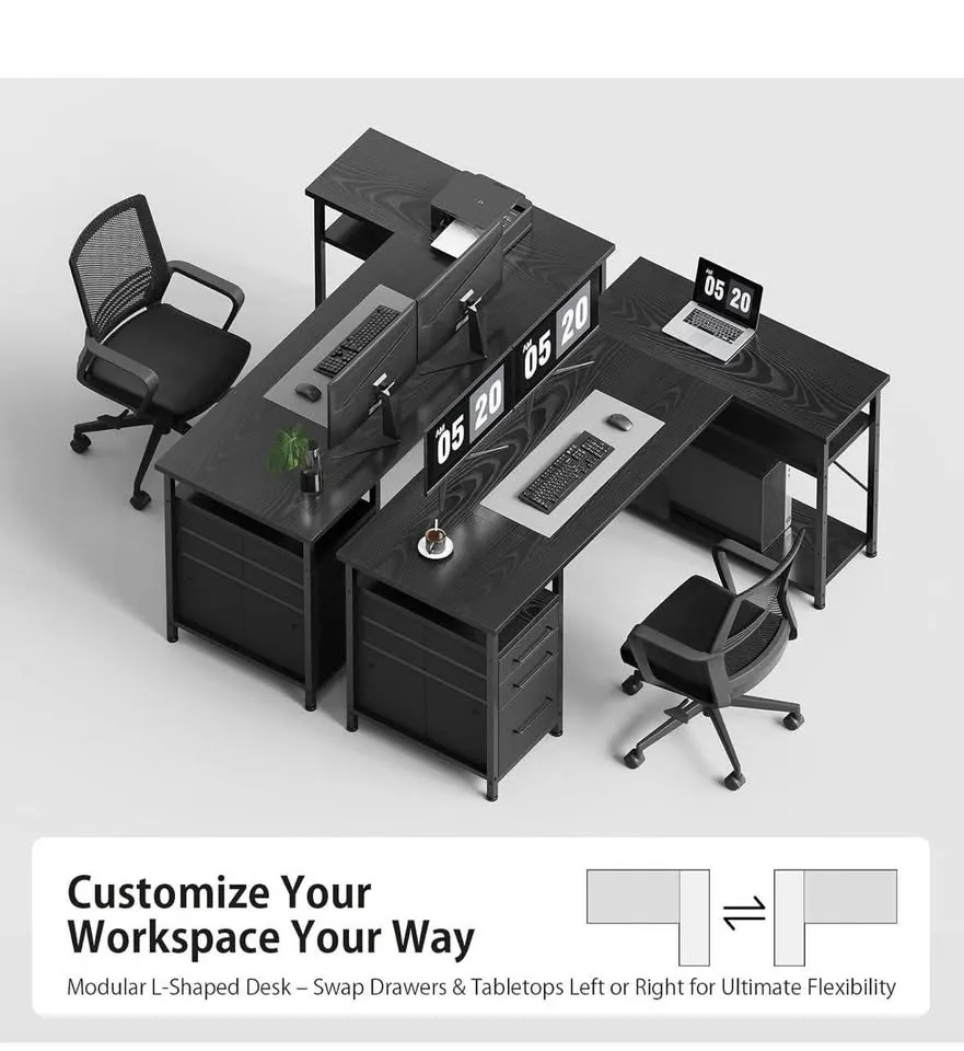 Brand New - 55" Computer Desk with Drawers image indicator(5)