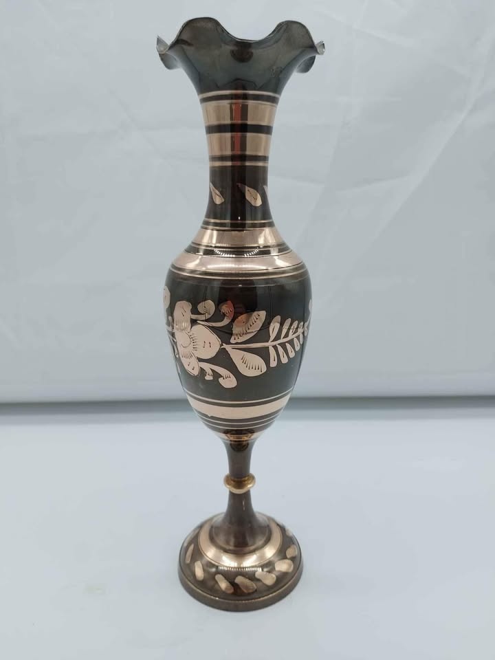 Vintage Solid Brass Roughly 12 Inch Vase - photo 2