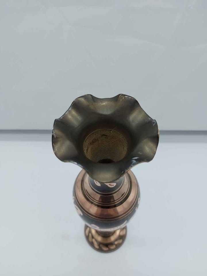 Vintage Solid Brass Roughly 12 Inch Vase - photo 4