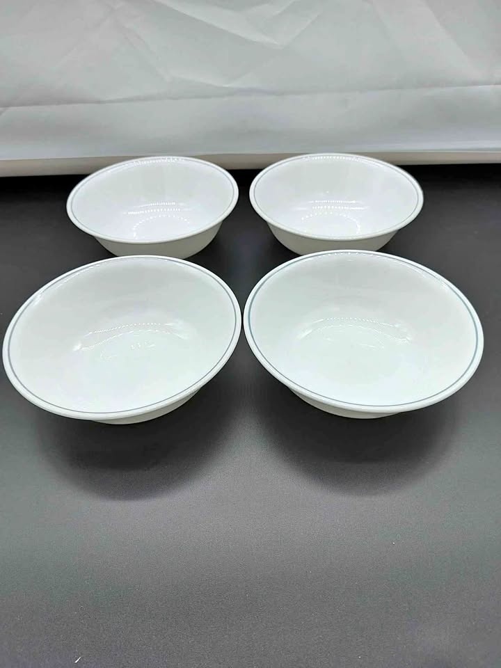 Corelle Bowl Set Of 4 White With Gray Band