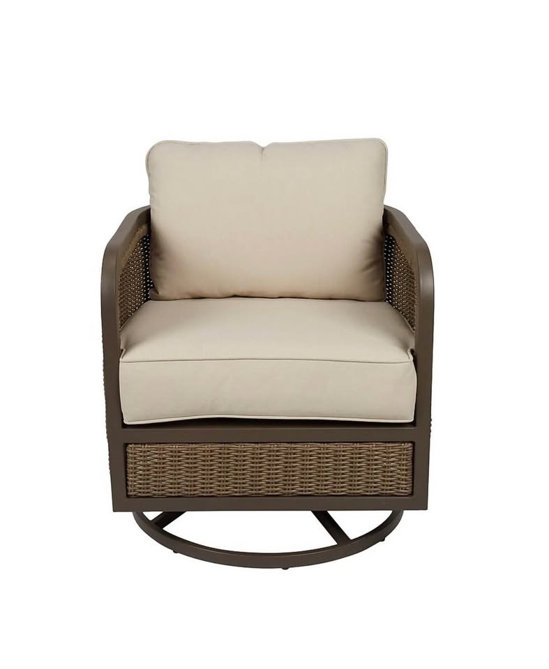 Allen + Roth 4-Piece Wicker Patio Set w/ Tan Cushions - photo 3