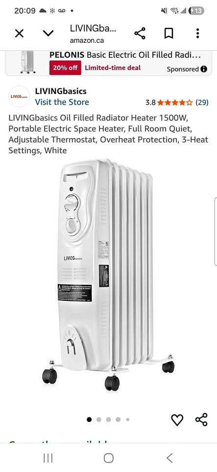 LIVINGbasics Oil Heater - Excellent Condition
