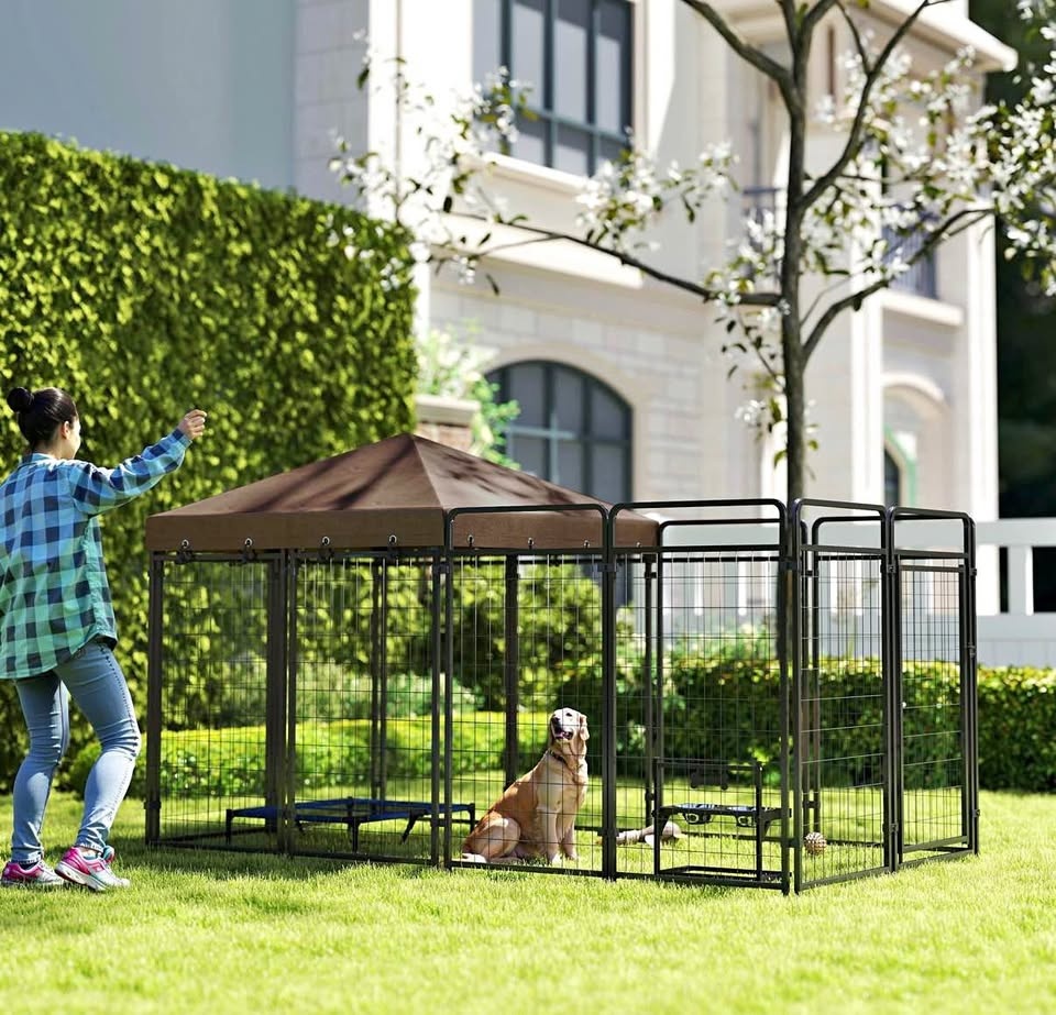 Brand New Dog Kennel Outdoor w/ Waterproof Canopy