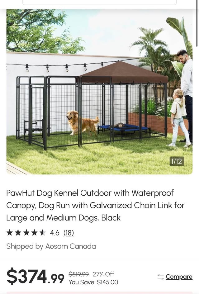 Brand New Dog Kennel Outdoor w/ Waterproof Canopy - photo 2