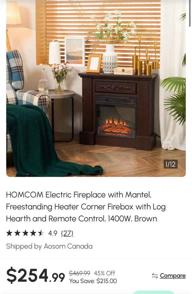Brand New in Box!!! Electric Fireplace with Mantel - photo 2