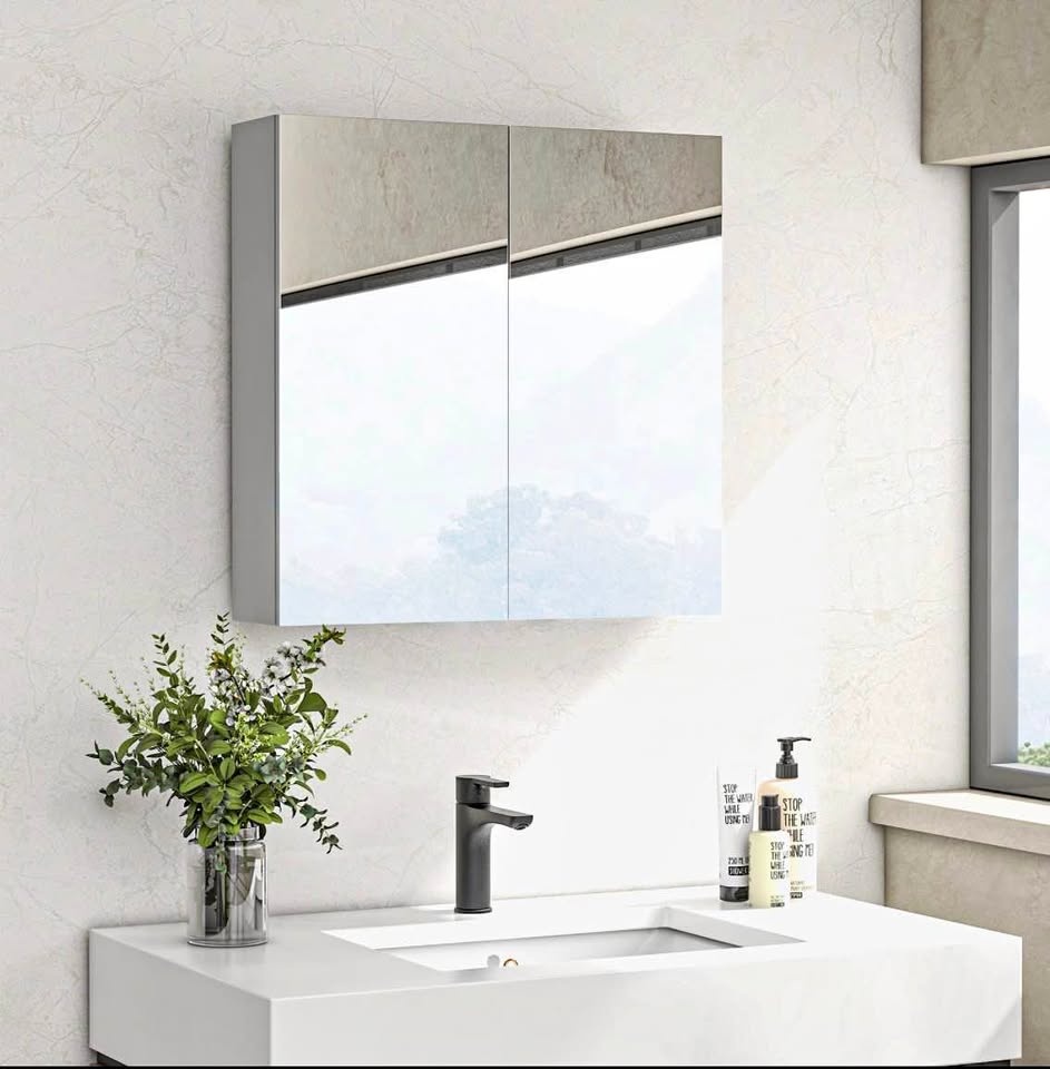 Brand New Assembled Wall Mounted Bathroom Mirror Cabinet
