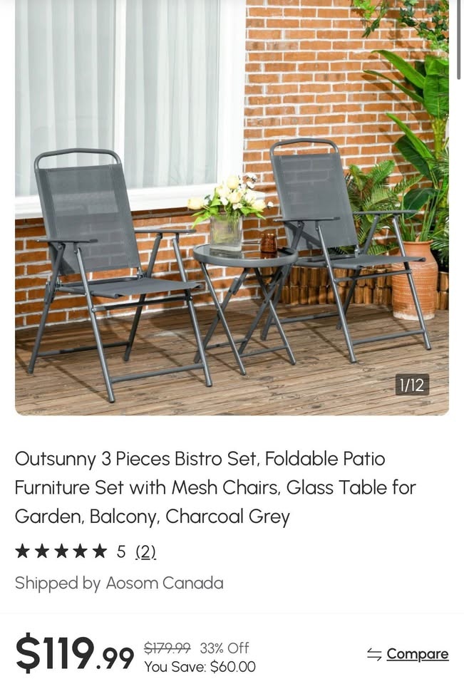 3 Pieces Bistro Set Brand New!!! - photo 2