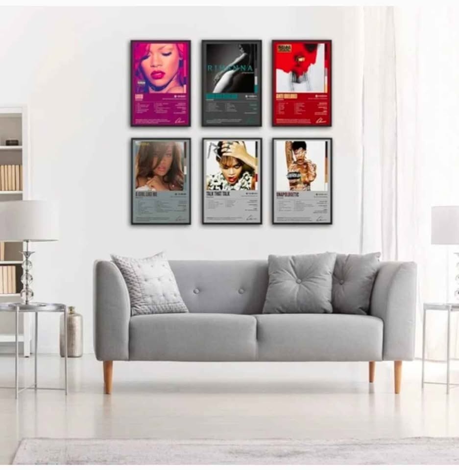 New set of 6 Rihanna album covers wall art (unframed) - photo 2