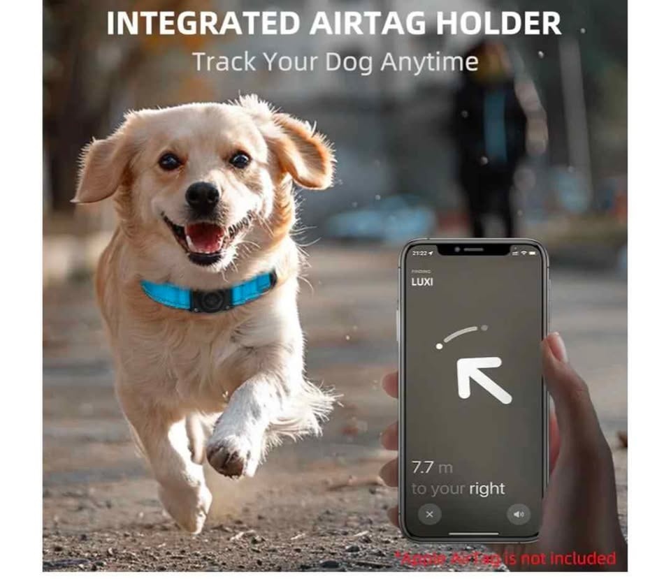 Waterproof Reflective Airtag Dog Collar - Medium - photo 4