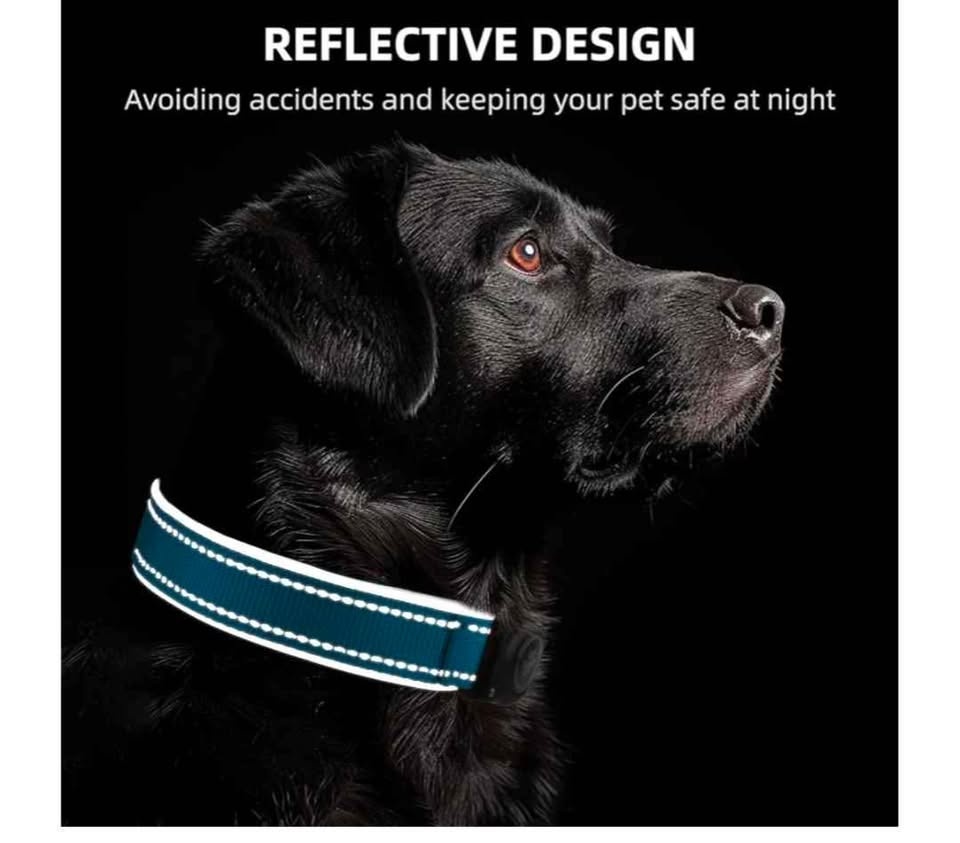 Waterproof Reflective Airtag Dog Collar - Medium - photo 5