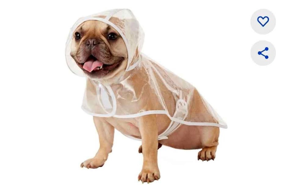 Brand new lightweight clear vinyl raincoat for dogs