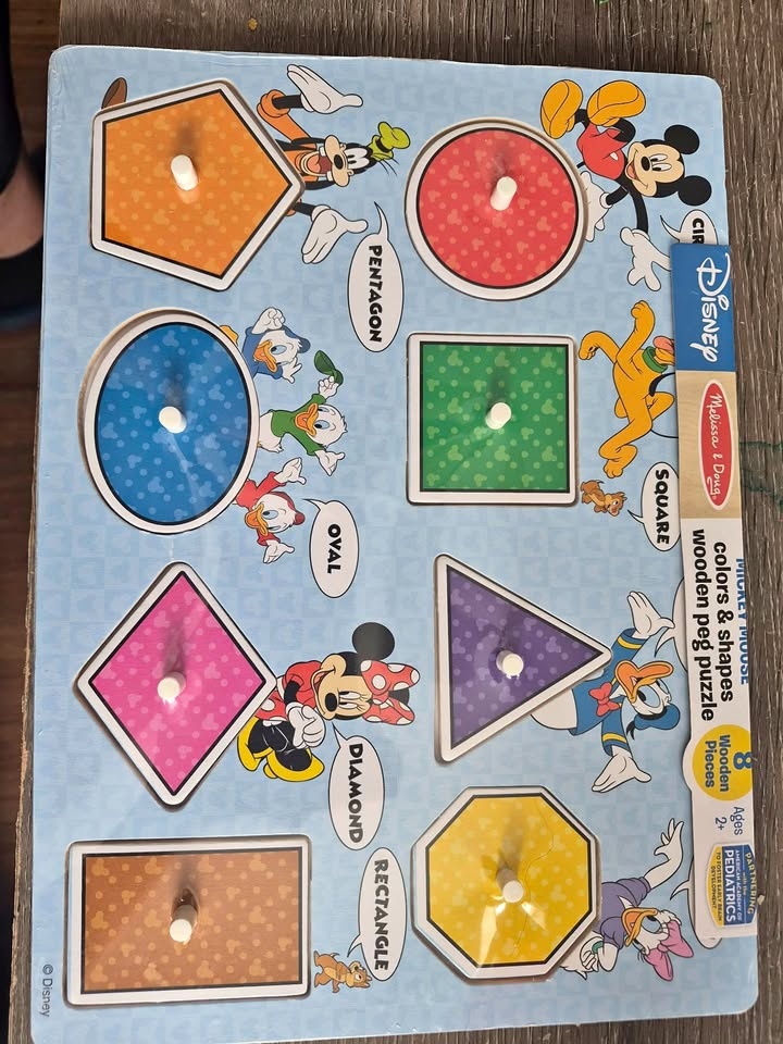 Melissa & Doug Mickey Mouse Shapes & Colors Wooden Peg Puzzle -